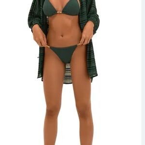Forest Green Textured Bikini Set